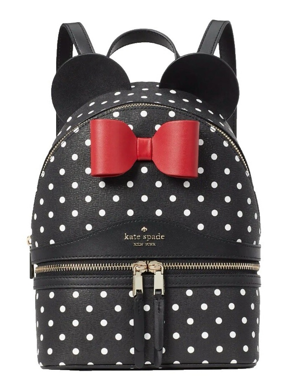 NWT Kate Spade Disney Minnie Mouse Polka Dot Mini Backpack with Red Bow